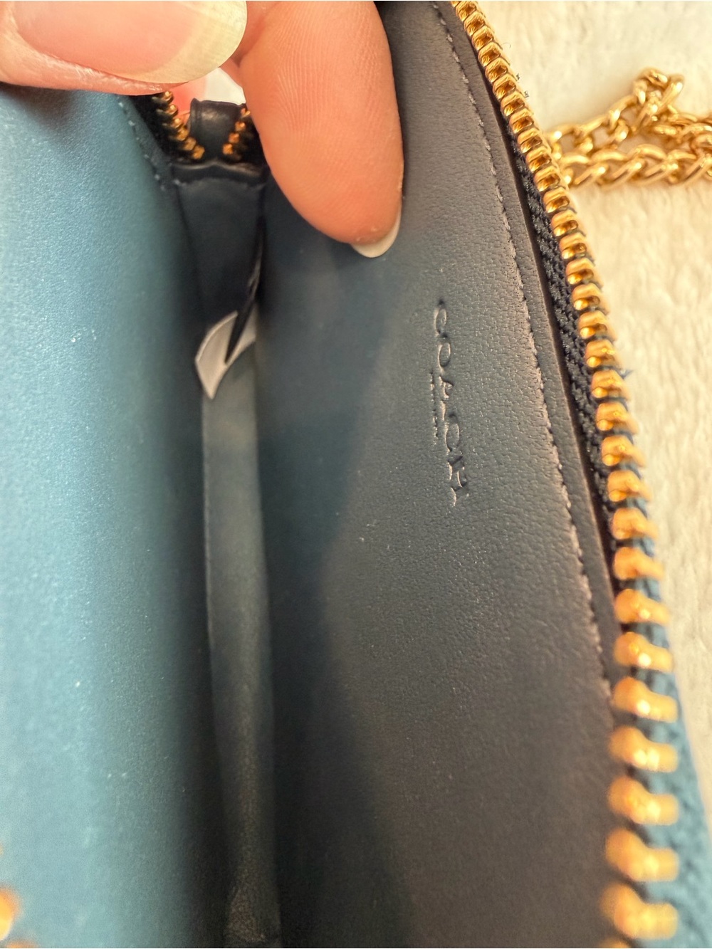 Coach Denim Signature Zip Card Case - Picture 3 of 4